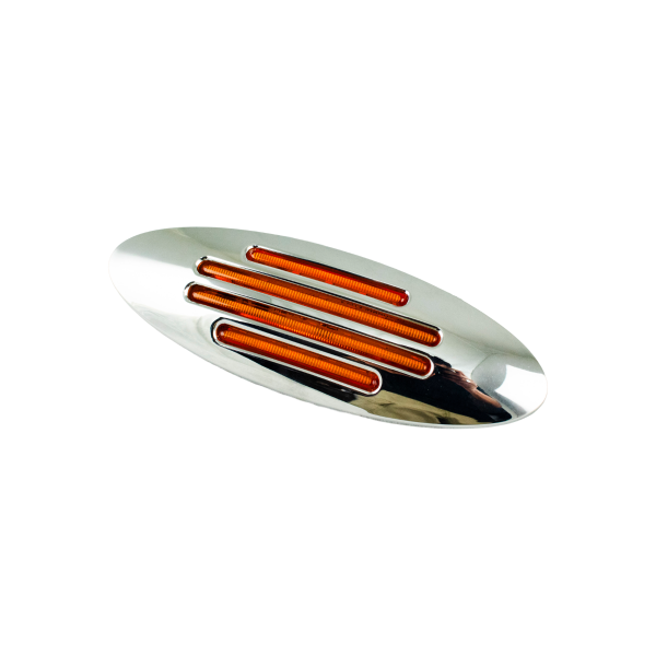 ILUMINATI - ILUMINATI - DFGAW - PLAFON 32 LEDS AMBAR OVALADO 6.6" X 2.13" BISEL CROMADO 12V