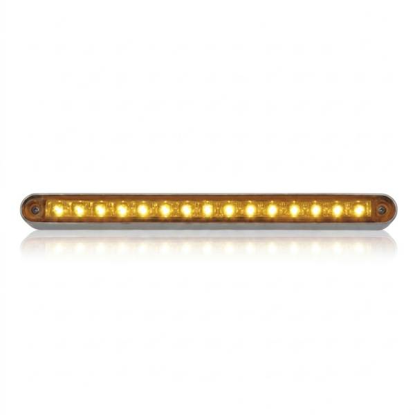 ATM - ATM - 1029A - LUZ TIPO REGLETA 23.5 X 2 X 1.9 CM 15 LEDS 24V-AMBAR ARO ABS CROMADA