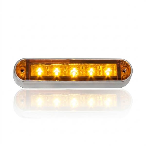 ATM - ATM - 1033A - REGLETA 5 LEDS AMBAR 9.2 X 2 X 1.7 CENTIMETROS ARO ABS CROMADO 24V