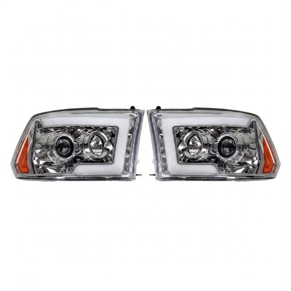 ATM - ATM - 207014112-0918 - FANAL DODGE RAM LED/LUPA/HALO CROMADA NEGRO 2013-2018 PAR