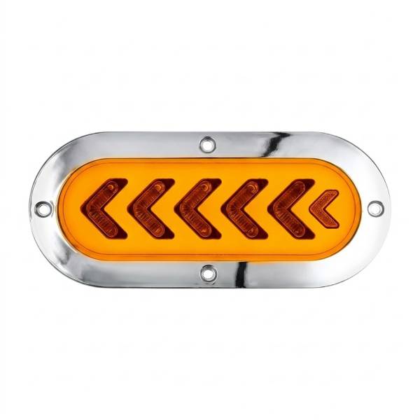 ATM - ATM - ATM-1068HA - PLAFON ATM 25 LEDS AMBAR SECUENCIAL HALO OVALADA 16.4 X 5.7 CM BISEL ACERO INOXIDABLE 12-24V