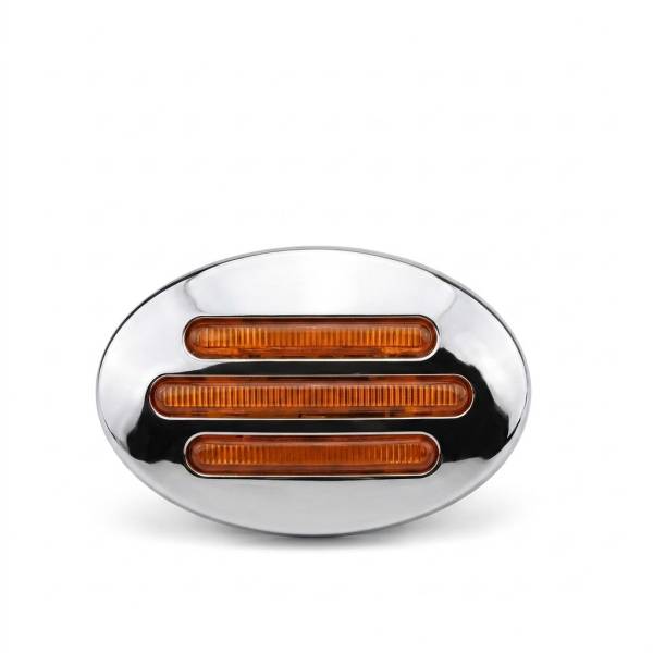 ILUMINATI - ILUMINATI - DFG2AW - PLAFON 13 LEDS AMBAR OVALADO 3" X 2" BISEL CROMADO 12V