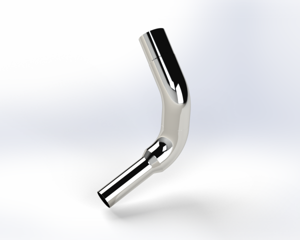 EXFLEX - EXFLEX - ECK12717050-L - CODO CROMADO 7" LARGO 45" KENWORTH W900L AEROCAB 2003-2006 CON REDUCCION A 5" OD LADO CHOFER