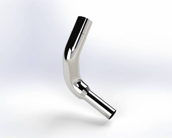 EXFLEX - EXFLEX - ECK12717050-R - CODO CROMADO 7" LARGO 45" KENWORTH W900L AEROCAB 2003-2006 CON REDUCCION A 5" OD LADO PASAJERO