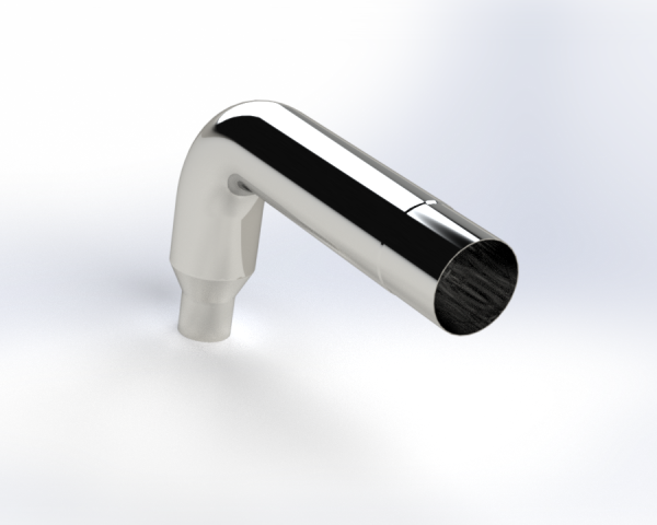 EXFLEX - EXFLEX - ECP30568050-90 - CODO CROMADO 8" X 90 GRADOS RADIO 10 LARGO 36 3/8" X 14 3/8" CON REDUCCION A 5"