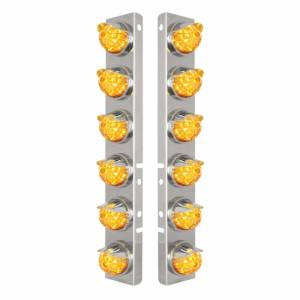 UNITED PACIFIC - 39844 - SOPORTE DEL FILTRO DE AIRE DELANTERO SS CON LUCES LED SANDÍA ÁMBAR 12X 17 Y VISORES SS PARA LENTES PETERBILT-AMBER
