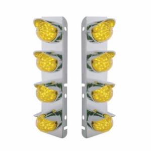 UNITED PACIFIC - 39860 - SOPORTE DEL FILTRO DE AIRE DELANTERO SS CON LUCES LED ÁMBAR HI/LO 8X 17 SANDÍA Y VISORES SS PARA PETERBILT - LENTE ÁMBAR