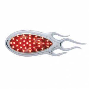 UNITED PACIFIC - 39898 - LUZ AUXILIAR "INFERNO" DE 39 LED CON BISEL DE LLAMA - LED ROJO/LENTE CROMADA