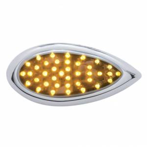 UNITED PACIFIC - 39899 - LUZ AUXILIAR "LÁGRIMA" DE 39 LED CON BISEL - LED ÁMBAR/LENTE CROMADA