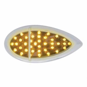 UNITED PACIFIC - 39947 - LUZ DE SEÑAL DE GIRO EN "LÁGRIMA" DE MONTAJE EMPOTRADO DE 39 LED - LED ÁMBAR/LEENTE CROMADA
