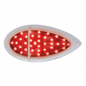 UNITED PACIFIC - 39948 - LUZ EN "LÁGRIMA" DE 39 LED DE MONTAJE EMPOTRADO (PARADA, GIRO Y TRASERA) - LED ROJO/LENTE CROMADA