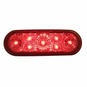 UNITED PACIFIC - 39975 - LUZ REFLECTORA OVALADA DE 7 LED DE 6" (PARADA, GIRO Y TRASERA) - LED ROJO/LENTE ROJA