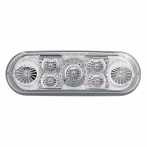 UNITED PACIFIC - 39976 - LUZ REFLECTORA OVALADA DE 7 LED DE 6" (PARADA, GIRO Y TRASERA) - LED ROJA/LENTE TRANSPARENTE