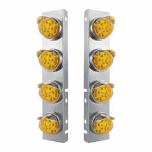 UNITED PACIFIC - UNITED PACIFIC - 39852 - SOPORTE DEL FILTRO DE AIRE FRONTAL DE ACERO INOXIDABLE CON REFLECTOR LED ÁMBAR DE 8X 17 LUCES DE SANDÍA Y VISORES DE ACERO INOXIDABLE PARA LENTES PETERBILT-AMBER - Image 2