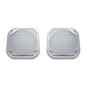 UNITED PACIFIC - UNITED PACIFIC - 40914 - TAPA DE ALTAVOZ CUADRADA CROMADA DE 5-1/2" PARA VARIOS MODELOS FREIGHTLINER Y KENWORTH (PAR) - Image 1