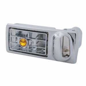 UNITED PACIFIC - 41515 - VENTILACIÓN DE A/C DE PLÁSTICO CROMADO CON CRISTAL DE COLOR PARA KENWORTH 2002-2005 - CRISTAL ÁMBAR - PASAJERO
