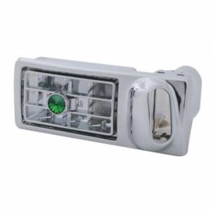 UNITED PACIFIC - 41518 - VENTILACIÓN DE A/C DE PLÁSTICO CROMADO CON CRISTAL DE COLOR PARA KENWORTH 2002-2005 - CRISTAL VERDE - PASAJERO