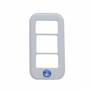 UNITED PACIFIC - 42041 - TAPA DE INTERRUPTOR DE BALANCÍN DE 3 ABERTURAS Y CRISTAL AZUL PARA FREIGHTLINER (PACK DE 3)