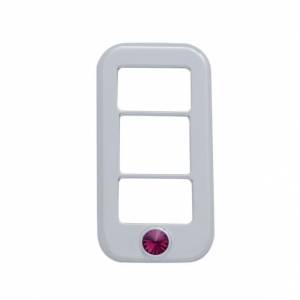 UNITED PACIFIC - 42044 - TAPA DE INTERRUPTOR DE BALANCÍN CON 3 ABERTURAS Y CRISTAL MORADO PARA FREIGHTLINER (PACK DE 3)