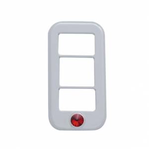 UNITED PACIFIC - 42045 - TAPA DE INTERRUPTOR DE BALANCÍN DE 3 ABERTURAS Y CRISTAL ROJO PARA FREIGHTLINER (PACK DE 3)