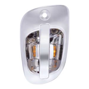 UNITED PACIFIC - 42489 - CUBIERTA DE MANIJA DE PUERTA CROMADA CON 6 LED ÁMBAR PARA FREIGHTLINER CASCADIA 2008-2017 - CONDUCTOR