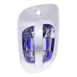 UNITED PACIFIC - 42491 - TAPA DE MANIJA DE PUERTA CROMADA CON 6 LED AZULES PARA FREIGHTLINER - CONDUCTOR
