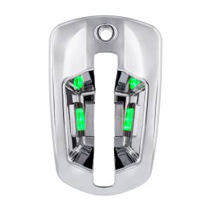UNITED PACIFIC - 42539 - CUBIERTA DE MANIJA DE PUERTA CROMADA DE 6 LED PARA FREIGHTLINER CASCADIA 2018-2024 - PASAJERO, LED VERDE
