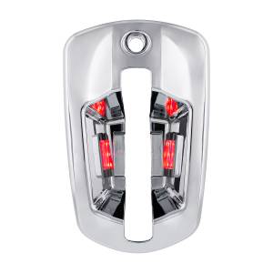 UNITED PACIFIC - 42540 - CUBIERTA DE MANIJA DE PUERTA CROMADA DE 6 LED PARA FREIGHTLINER CASCADIA 2018-2024 - CONDUCTOR, LED ROJO