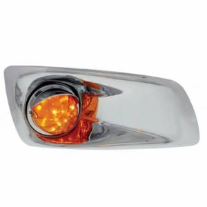 UNITED PACIFIC - 42742 - CUBIERTA DE LUZ ANTINIEBLA CON LUZ LED ÁMBAR DE SANDÍA Y VISERA PARA 2007-17 KW T660 - PASAJERO - LENTE ÁMBAR