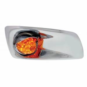 UNITED PACIFIC - 42758 - CUBIERTA DE LUZ ANTINIEBLA CON LUZ DE SANDÍA DE 19 LED Y VISERA PARA 2007-17 KW T660 (PASAJERO) - LED ÁMBAR/ LENTE ÁMBAR