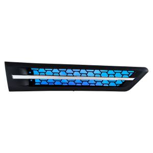 UNITED PACIFIC - 42866 - REJILLA DE ENTRADA DE AIRE DE CAPOTA CON LED AZUL PARA FREIGHTLINER CASCADIA 126 2018-2024 - PASAJERO