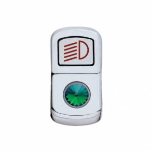 UNITED PACIFIC - 45133 - TAPA DE INTERRUPTOR DE BALANCÍN DE FARO CON CRISTAL VERDE