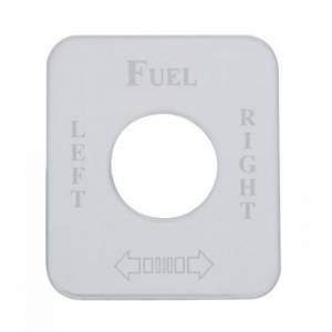 UNITED PACIFIC - 48252 - PLACA DE IDENTIFICACIÓN DEL INTERRUPTOR DE ACERO INOXIDABLE PARA KENWORTH - NIVEL DE COMBUSTIBLE IZQUIERDA/DERECHA
