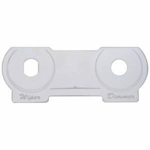 UNITED PACIFIC - 48424 - PLACA DE IDENTIFICACIÓN DEL INTERRUPTOR DE ACERO INOXIDABLE PARA PETERBILT - DIMMER & WIPER