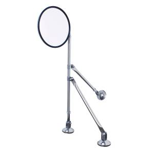 UNITED PACIFIC - 60036 - ESPEJO CONVEXO DE 8-1/2" CON SOPORTE DE ESPEJO PARA GUARDABARROS DE TRÍPODE INOXIDABLE