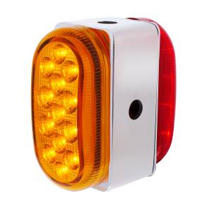 UNITED PACIFIC - UNITED PACIFIC - 60055 - REFLECTOR DE DOBLE FUNCIÓN DE 26 LED LUZ OVALADA DE DOBLE CARA CON SOPORTE DE ACERO INOXIDABLE - LED ÁMBAR Y ROJO/LEENTE ÁMBAR Y ROJA - Image 1