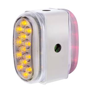 UNITED PACIFIC - UNITED PACIFIC - 60056 - REFLECTOR DE DOBLE FUNCIÓN DE 26 LED LUZ OVALADA DE DOBLE CARA CON SOPORTE DE ACERO INOXIDABLE - LED ÁMBAR Y ROJO/LENTE TRANSPARENTE - Image 2