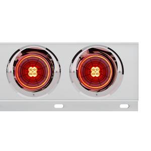 UNITED PACIFIC - UNITED PACIFIC - 61006 - BARRA DE RESORTE SS CON PATRÓN DE PERNOS DE 3-3/4" CON 6X 4" 13 LUCES Y VISORES LED ABYSS - LED ROJO/LENTE ROJA (PAR) - Image 3
