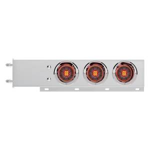 UNITED PACIFIC - 61007 - BARRA DE RESORTE SS CON PATRÓN DE PERNOS DE 3-3/4" CON 6X 4" 13 LUCES Y VISORES LED ABYSS - LED ROJO/LENTE TRANSPARENTE (PAR)