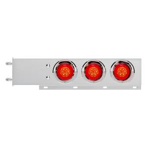 UNITED PACIFIC - 61008 - BARRA DE RESORTE SS CON PATRÓN DE PERNOS DE 3-3/4" CON 6 LUCES Y VISORES DE TURBINA DE 16 LED DE 4" - LED ROJO/LEENTE ROJA (PAR)