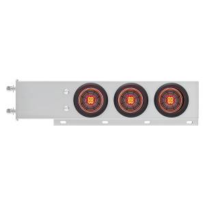 UNITED PACIFIC - 61010 - BARRA DE RESORTE SS CON PATRÓN DE PERNOS DE 3-3/4" CON 6X 4" 13 LUCES LED ABYSS - LED ROJO/LENTE TRANSPARENTE (PAR)