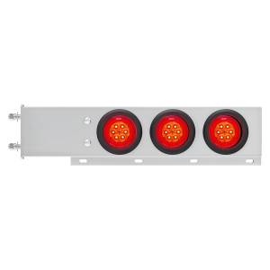 UNITED PACIFIC - 61011 - BARRA DE RESORTE SS CON PATRÓN DE PERNOS DE 3-3/4" CON LUCES DE TURBINA DE 6X 4" 16 LED - LED ROJO/LENTE ROJA (PAR)