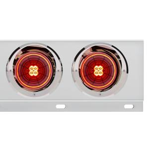 UNITED PACIFIC - UNITED PACIFIC - 61012 - BARRA DE RESORTE SS CON PATRÓN DE PERNOS DE 2-1/2" CON 6X 4" 13 LUCES Y VISORES LED ABYSS - LED ROJO/LENTE ROJA (PAR) - Image 4