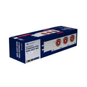 UNITED PACIFIC - UNITED PACIFIC - 61013 - BARRA DE RESORTE SS CON PATRÓN DE PERNOS DE 2-1/2" CON 6X 4" 13 LUCES Y VISORES LED ABYSS - LED ROJO/LENTE TRANSPARENTE (PAR) - Image 6
