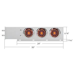 UNITED PACIFIC - UNITED PACIFIC - 61013 - BARRA DE RESORTE SS CON PATRÓN DE PERNOS DE 2-1/2" CON 6X 4" 13 LUCES Y VISORES LED ABYSS - LED ROJO/LENTE TRANSPARENTE (PAR) - Image 7