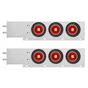 UNITED PACIFIC - 61015 - BARRA DE RESORTE SS CON PATRÓN DE PERNOS DE 2-1/2" CON 6X 4" 13 LUCES LED ABYSS - LED ROJO/LENTE ROJA (PAR)