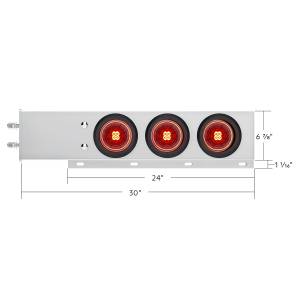 UNITED PACIFIC - UNITED PACIFIC - 61015 - BARRA DE RESORTE SS CON PATRÓN DE PERNOS DE 2-1/2" CON 6X 4" 13 LUCES LED ABYSS - LED ROJO/LENTE ROJA (PAR) - Image 9