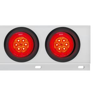UNITED PACIFIC - UNITED PACIFIC - 61017 - BARRA CON RESORTE DE ACERO INOXIDABLE CON PATRÓN DE PERNOS DE 2-1/2" CON LUCES DE TURBINA DE 6X 4" Y 16 LED - LED ROJO/LENTE ROJA (PAR) - Image 3