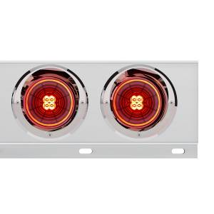 UNITED PACIFIC - UNITED PACIFIC - 61018 - BARRA DE RESORTE SS CON PATRÓN DE PERNOS DE 2" CON 6X 4" 13 LUCES Y VISORES LED ABYSS - LED ROJO/LENTE ROJA (PAR) - Image 3