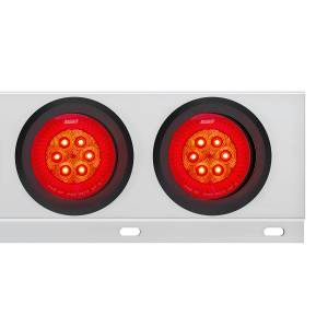 UNITED PACIFIC - UNITED PACIFIC - 61023 - BARRA DE RESORTE SS CON PATRÓN DE PERNOS DE 2" CON LUCES DE TURBINA DE 6X 4" 16 LED - LED ROJO / LENTE ROJA (PAR) - Image 3